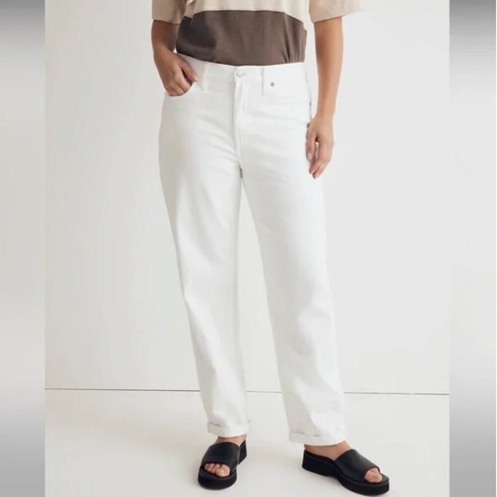 NWT Madewell The Slouchy Boyjean in White